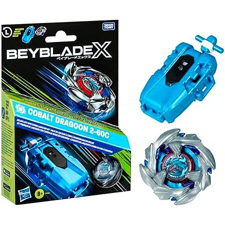 $10 | Beyblade X Cobalt Dragoon 2-60C Deluxe Left-Spin String Launcher Set at Amazon