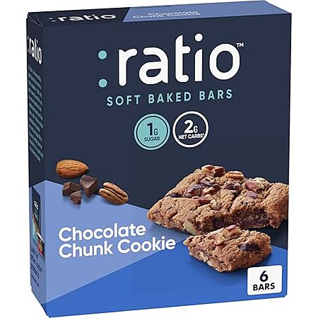 [S&S] $3.50* | 6-Count :ratio Keto Friendly Soft Baked Bars (Chocolate Chunk Cookie or Brownie) at Amazon
