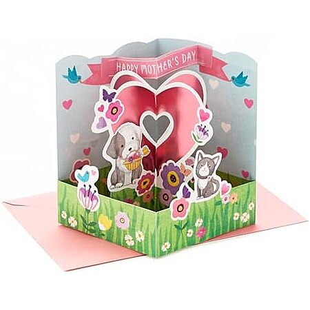 $2.61 | Hallmark Paper Wonder Mother's Day Pop Up Card (Cat and Dog) at Amazon