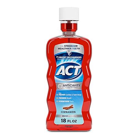 Select Accts: 18-Oz ACT Anticavity Zero Alcohol Fluoride Mouthwash (Cinnamon) $1.80 w/ Subscribe & Save