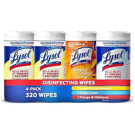 4-Pack 80-Count Lysol Disinfectant Wipes + $15 Amazon Credit 6 for $39.10 w/ Subscribe & Save + Free S&H