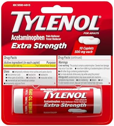 10-Count Tylenol Extra Strength 500mg Acetaminophen Pain Reliever Coated Tablet $0.65 w/ Subscribe & Save