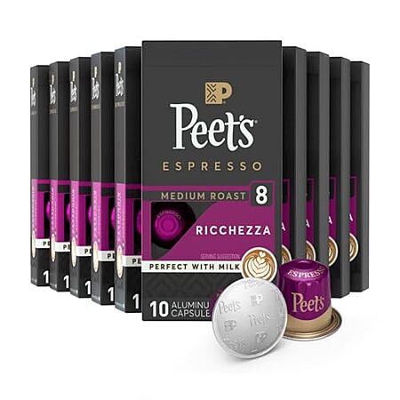 [S&S, AC] $38.97* | 100-Pack Peet's Coffee Medium Roast Espresso Pods (Ricchezza, Intensity 8) at Amazon