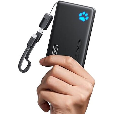 INIU 10000mAh 45W PD USB-C Power Bank Portable Charger w/ USB-C Lanyard (Black) $11.20 
