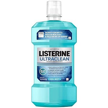 33.8-Oz Listerine Ultraclean Oral Care Antiseptic Mouthwash (Cool Mint) $3.55 w/ Subscribe & Save