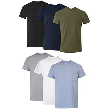 $11.99* | 6-Pack Hanes Men's Pocket T-Shirt Undershirts (Small) at Amazon