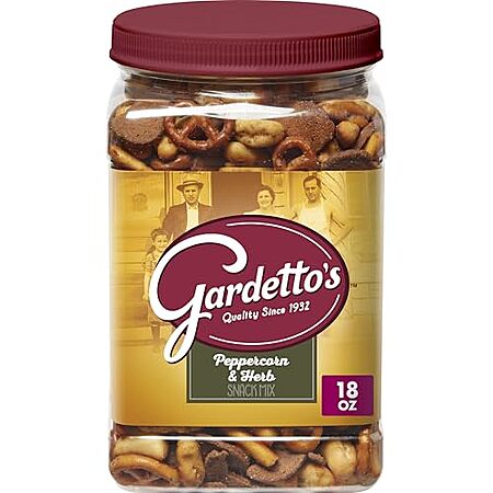 [S&S, AC] $23.65 | 5 × 18-Oz Gardetto's Peppercorn Herb Snack Mix Tub ($4.73 each) at Amazon