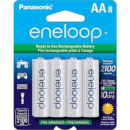 8-Pack Panasonic Eneloop 2100mAh AA Ni-MH Rechargeable Batteries $19.60 