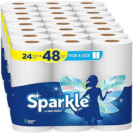 $25.20 | 24-Pack 110-Sheets SPARKLE Pick-A-Size Paper Towels Double Rolls at Amazon