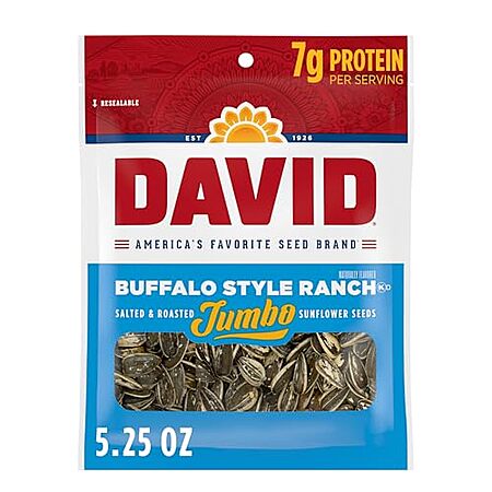 [S&S, AC] $16.20 | 12-Pack 5.25-Oz DAVID Seeds Salted and Roasted Jumbo Sunflower Seeds (Buffalo Style Ranch) at Amazon ($1.35 each)