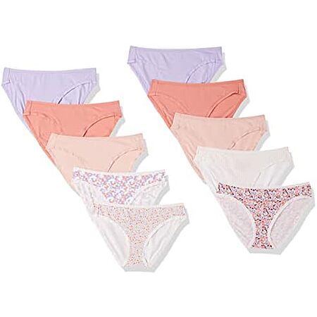 $7.33 | 10-Pack Amazon Essentials Womens Cotton Bikini Brief Underwear (Small) at Amazon