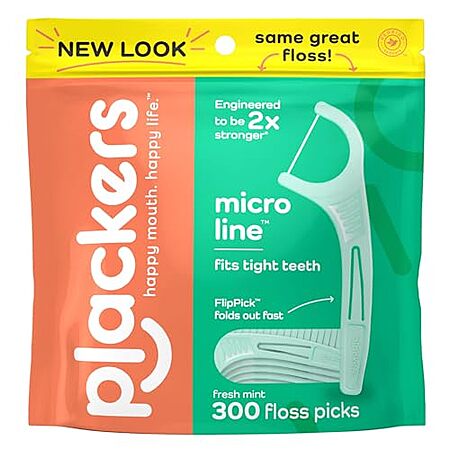 300-Count Plackers Micro Line Dental Floss Picks (Fresh Mint) $5.50 w/ Subscribe & Save