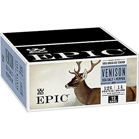 [S&S] $17.64* | 12-Pack 1.3-Oz Epic Venison Keto Friendly Bars (Sea Salt & Pepper) at Amazon