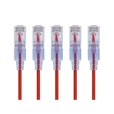 5-Pack 2' Monoprice Cat6A Patch Cable (Red) $6.15 