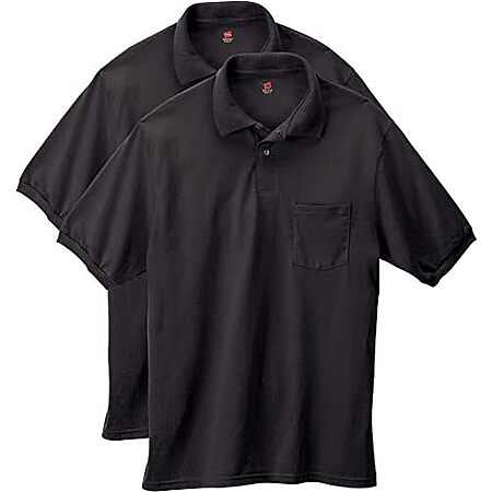 $9.86* | 2-Pack Hanes Men's Short-Sleeve Jersey Pocket Polo Shirt at Amazon