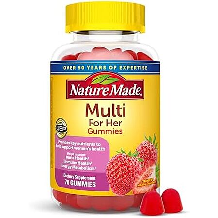 [S&S, AC] $5.87 | 2 × 70-Count Nature Made Women's Daily Nutritional Support Multivitamin Gummies ($2.94 each) at Amazon