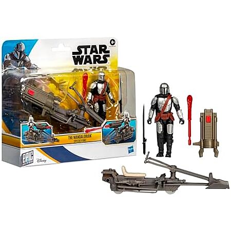 $7.52 | 4" Star Wars Epic World of Action The Mandalorian Action Figure & Speeder Bike at Amazon