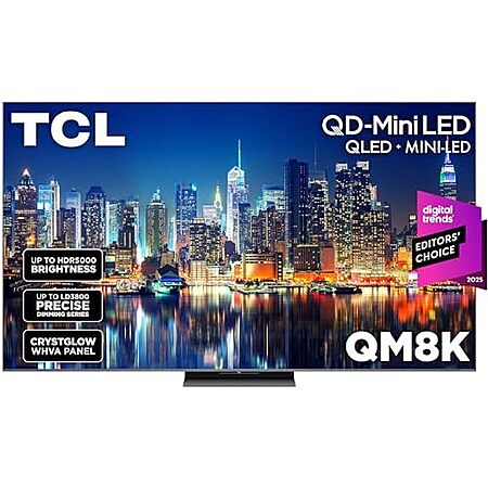 65" TCL QM8K Series QD-Mini LED 4K 144Hz Google Smart TV (2025 Model) $1000 + Free Shipping