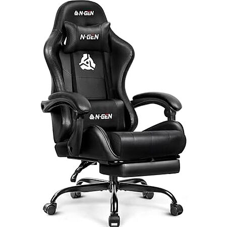 N-GEN GAMING High Back Gaming Chair w/ Footrest (B