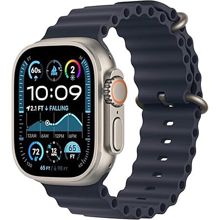 Image for article $380.88* | Renewed Apple Watch Ultra 2 [GPS + Cellular, 49mm] (Titanium Case with Blue Ocean Band) at Amazon