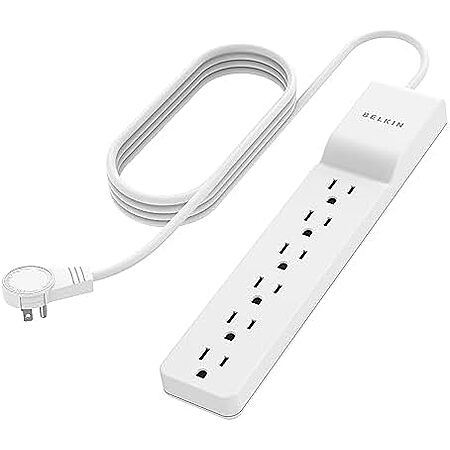6-Outlet 8' Belkin Surge Protector Power Strip w/ Flat Rotating Plug
