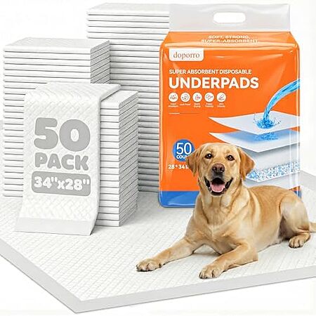 50-Ct 28"x34" Disposable X-Large Puppy Pads