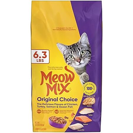 Select Accts: 6.3-Lb Meow Mix Original Choice Dry Cat Food