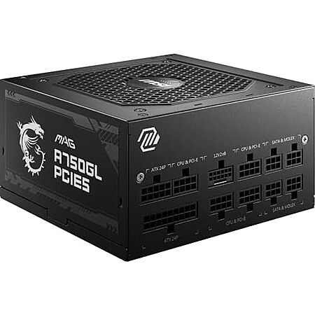 750W MSI MAG A750GL ATX 3.1 PCIe 5 Fully Modular Compact Gaming Power Supply