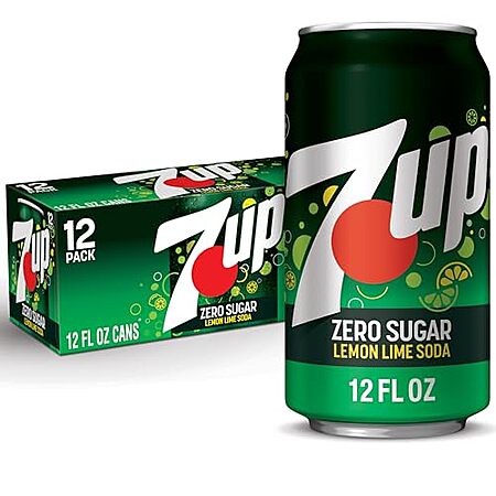 12-Pk 12-Oz 7-Up Zero Sugar Lemon Lime Soda