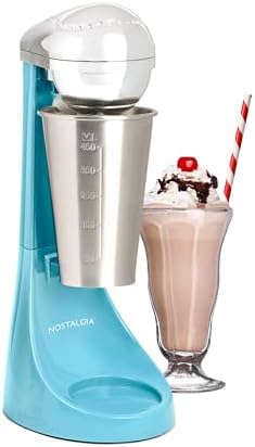 $19.98 | Nostalgia Two-Speed Electric Milkshake Maker and Drink Mixer, Blue at Amazon