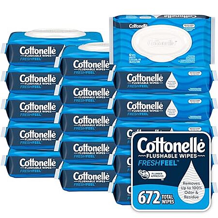 16-pk 42-ct Cottonelle Fresh Feel Flushable Wet Wipes 2 for $27.90 w/ S&S