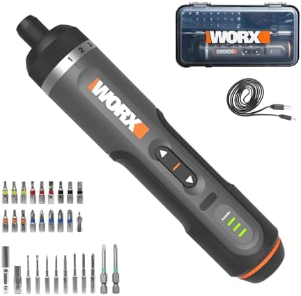 WORX 4V Lithium Screwdriver w/ 30-Pc Accessory Kit $29.65 