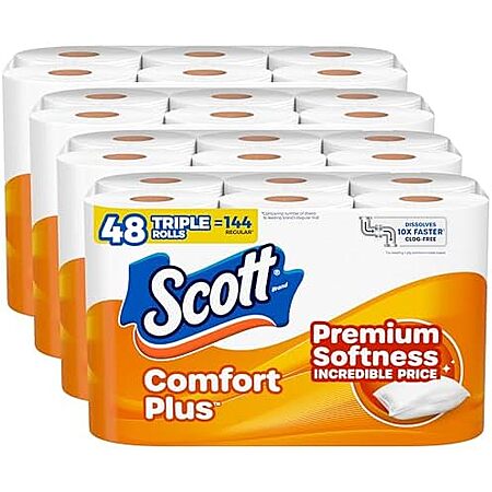 [SnS, AC] $43.29* | 3 × 48-Pack 231-Sheets Scott ComfortPlus Toilet Paper Triple Rolls ($14.43 each) at Amazon