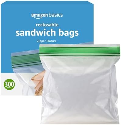 [SnS, AC] $4.98 | 300-Count Amazon Basics Reclosable Sandwich Double Zipper Storage Bags at Amazon