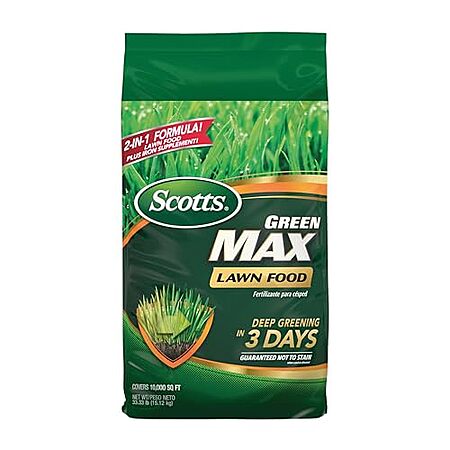 $51.28 | 33.33-lbs Scotts Green Max Lawn Food - Lawn Fertilizer for Grass Plus Iron Supplement, 10,000 sq. ft. at Amazon