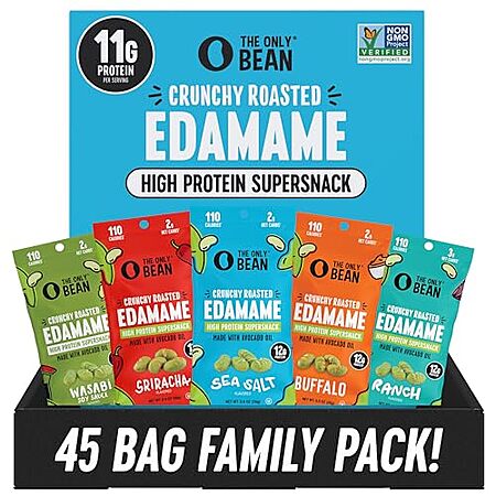 Select Accts: 45-Pk 0.9-Oz The Only Bean High Protein Edamame Snacks (Variety Pack) $23.80 w/ S&S