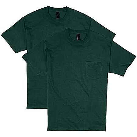 2-Pk Hanes Men's Beefy-t 100% Cotton Heavyweight Pocket T-Shirt (Various Colors) $10.80 