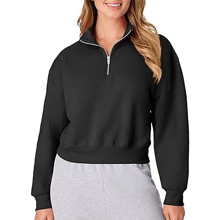 $7.55 | Hanes Women's Quarter-zip Pullover, Ecosmart Fleece Pullover Shirt, Cotton Blend (XS) at Amazon