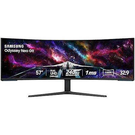$1499.99* | 57" Samsung Odyssey Neo G9 Dual 4K Quantum Mini-LED 240Hz HDR 1000 Curved VA Gaming Monitor at Amazon