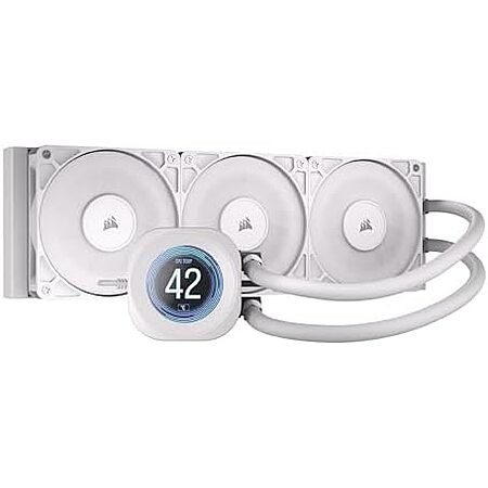 $99.99* | CORSAIR - Nautilus 360 RS LCD Liquid CPU Cooler with RS120 Fans - White at Amazon