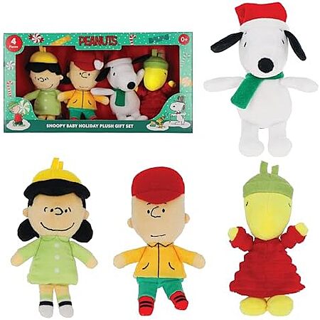 $11.25 | 4-Pack Kids Preferred Peanuts Plush Set (Charlie Brown, Snoopy, Woodstock, and Lucy) at Amazon