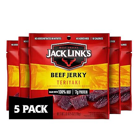 [SnS, AC] $3.76* | 5-Pk 0.625-Oz Jack Link's Teriyaki Beef Jerky at Amazon
