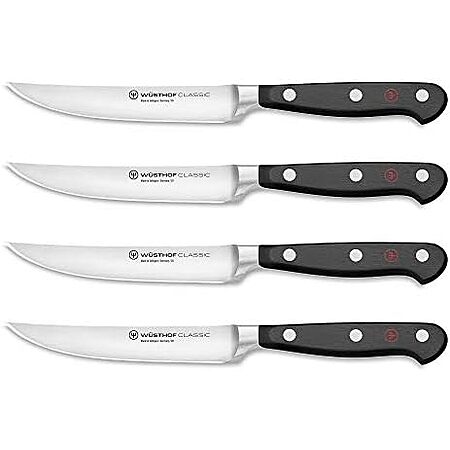 $174.98 | WÜSTHOF Classic 4-Piece Steak Knife Set, Black at Amazon