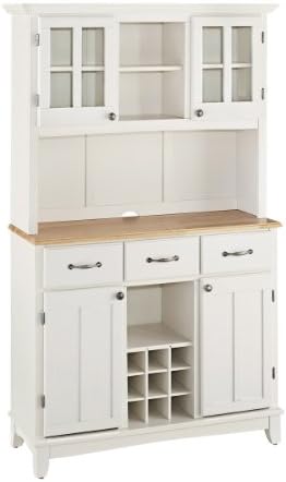 $193.57* | Homestyles White & Natural Buffet w/ Hutch (17"D x 44"W x 72"H) at Amazon
