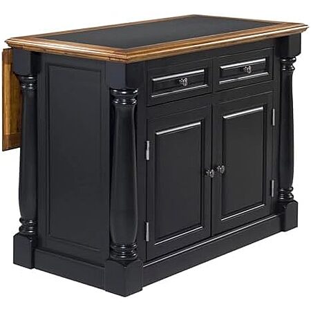 $365.71 | Monarch Black/Distressed Oak Kitchen Island with Granite Top by Home Styles at Amazon