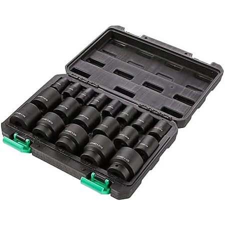 $38.61 | Amazon Basics 1/2“ Impact Socket Set, 6 Point Shallow, SAE ...