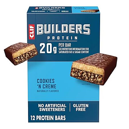 Select Accounts: 12-Pk 2.4-Oz CLIF Builders Protein Bars (Cookies 'n Cream) $9.15 w/ S&S
