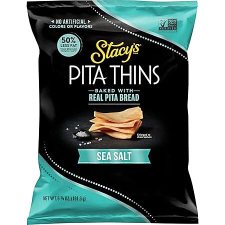 [AC] $15.94 | 6 × 6.75-Oz Stacy's Pita Thins (Sea Salt) ($2.66 each) at Amazon