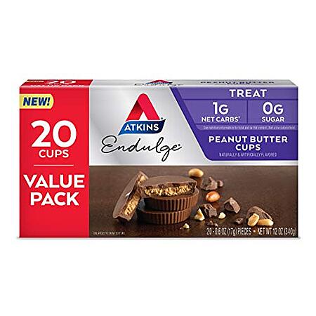 [SnS] $5.46 | Atkins Endulge Peanut Butter Cups, Dessert Favorite, Low Carb, 0g Sugar, 20 Count at Amazon