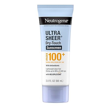 [SnS, AC] $4.59 | Neutrogena Ultra Sheer Dry-Touch Sunscreen Lotion, Max 100+ Broad Spectrum SPF 100 at Amazon